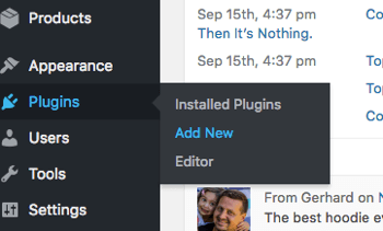 Legg til et nytt WordPress-plugin fra Plugins-fanen.