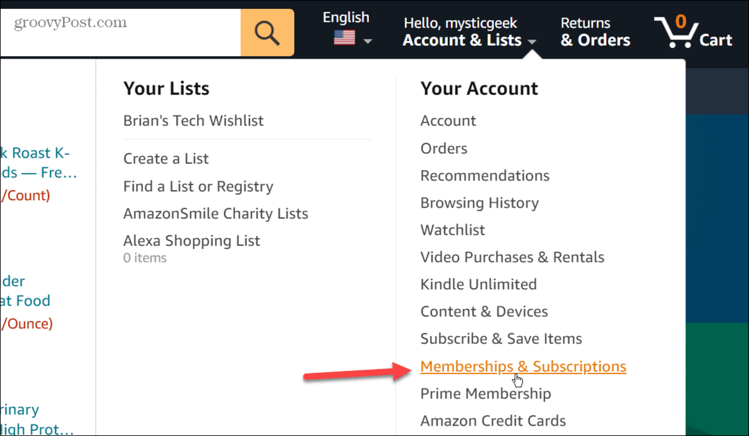 Avbryt abonnementer på Amazon Prime Video
