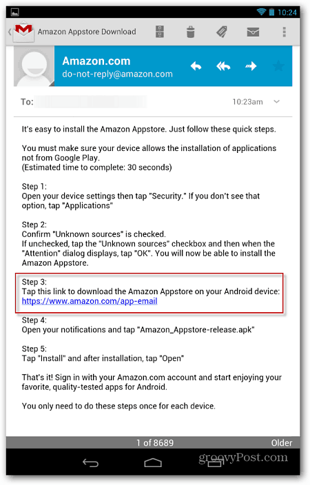 Amazon e-postkobling
