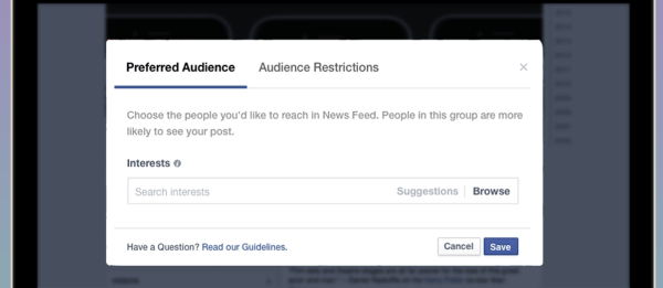 facebook publikumsoptimalisering