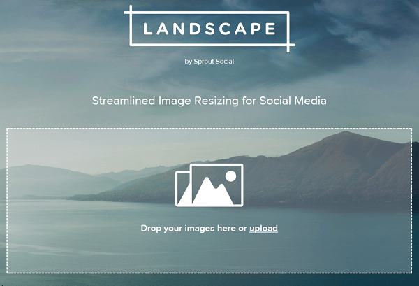 Beskjær og endre størrelse på bilder med Landskap av Sprout Social.