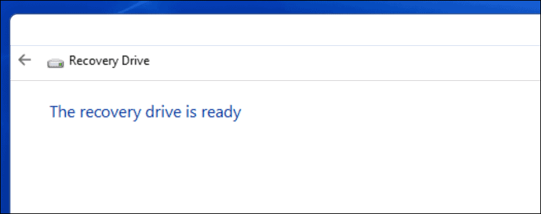 gjenopprettingsstasjonen fullført Windows 11