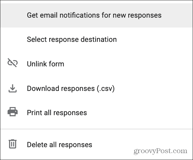 Google Forms Respons Få e-postvarsling