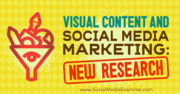 Visuelt innhold og markedsføring av sosiale medier: Ny forskning av Michelle Krasniak på Social Media Examiner.