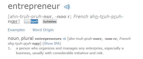 Definisjonen av ordet "entreprenør" er ideen om risiko. 