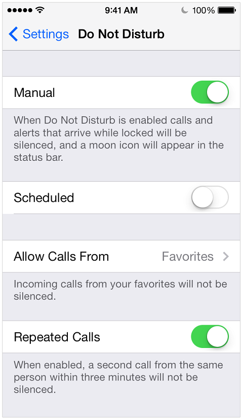 Innstillingen iPhone Do Not Disturb lar deg blokkere tekster.