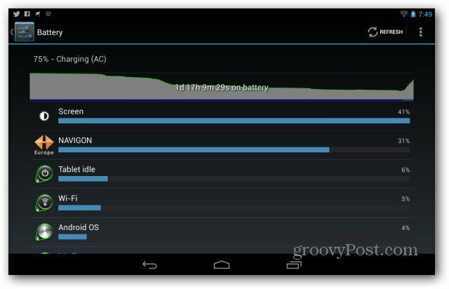 Forbedre batterilevetiden på Google Nexus 7