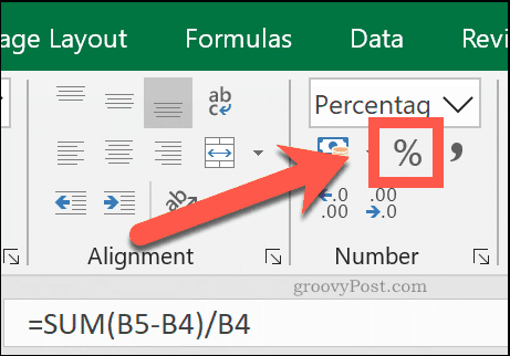Angi cellen din til prosenttall celletypetypen for å se den som en prosentandel i Excel