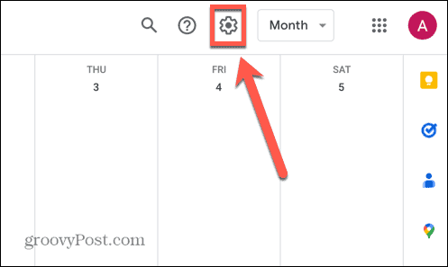 ikon for google kalenderinnstillinger