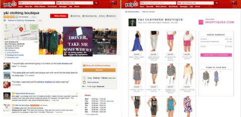Yelp og Shoptiques.com er partner for å bringe butikkbutikk til Yelp-plattformen