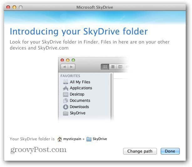 Mac SkyDrive-plassering