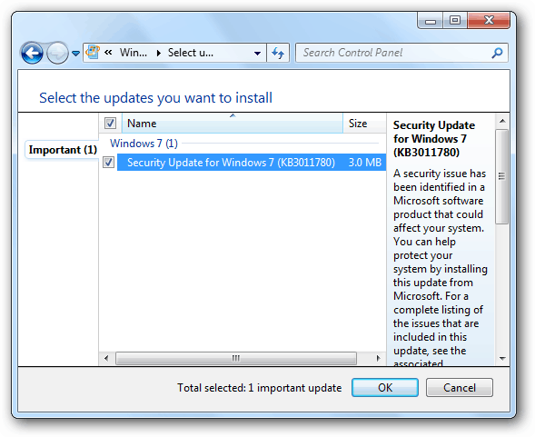 Microsoft Windows 7-oppdateringer