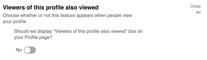 Seere på denne profilen også sett alternativet i LinkedIn personverninnstillinger