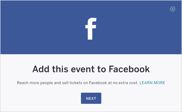 Når Eventbrite-arrangementet ditt er konfigurert, kan du publisere det og legge det til Facebook.