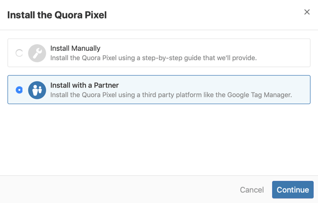 trinn 2 for hvordan du installerer Quora-piksler med Google Tag Manager