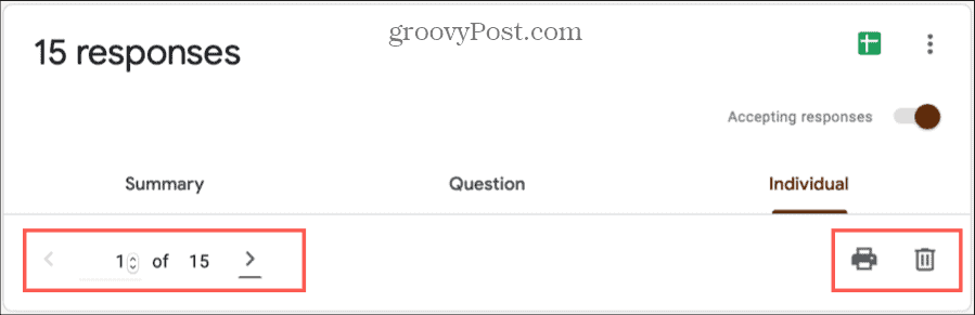 Google Forms Svar Individuelt spørsmål