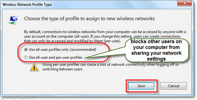 administrere Windows 7 nettverksprofiltype