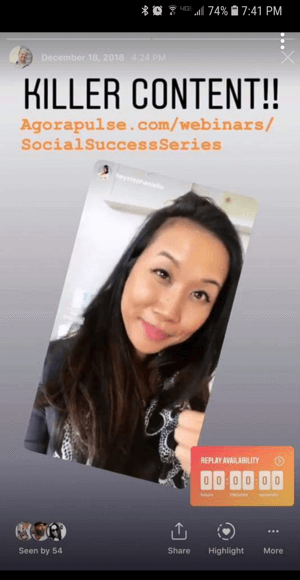 Hvordan bruke Instagram Countdown-klistremerke for virksomhet, eksempel nedtelling til webinar.