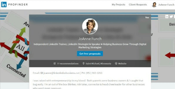 linkedin profinder profil