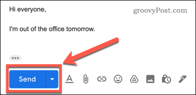 Send-knapp for Gmail