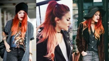 Crimson oransje ombre hårmote