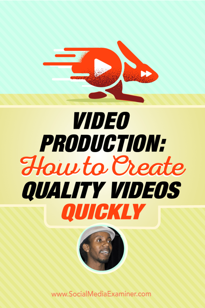Roberto Blake snakker med Michael Stelzner om videoproduksjon og hvordan du raskt kan lage kvalitetsvideoer.