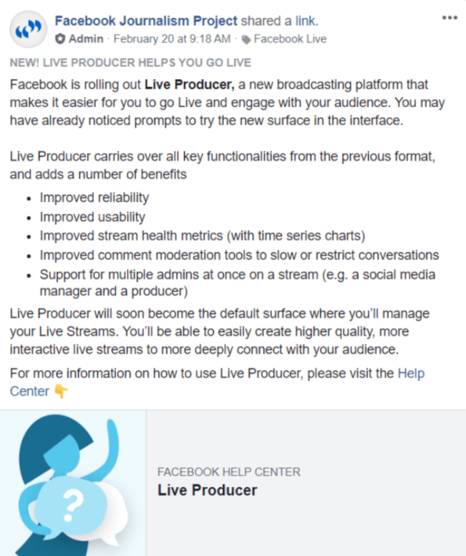Facebook ruller ut Live Producer og gjør det til standard overflate for å administrere Live Streams.
