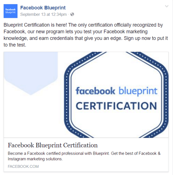 facebook blueprint-sertifisering