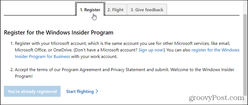 Registrer deg for Windows Insider-programmet