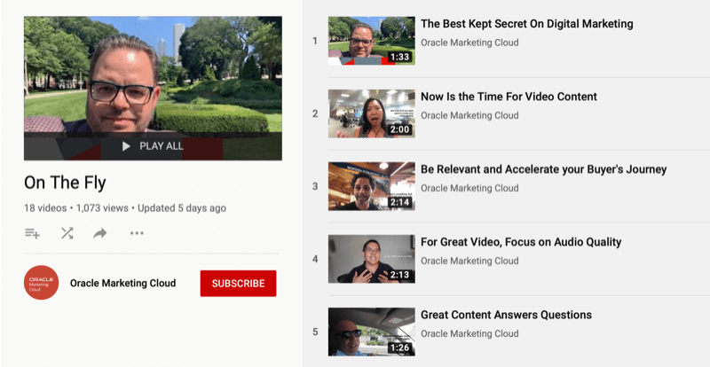 Oracle Marketing Cloud YouTube-serien On the Fly