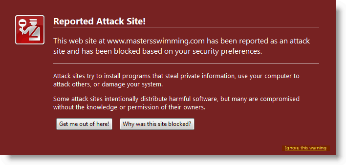 Firefox varsling - Rapportert angrepssted ble oppdaget