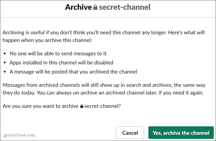 Arkivere en kanal