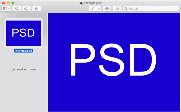 Åpne en PSD-fil i macOS