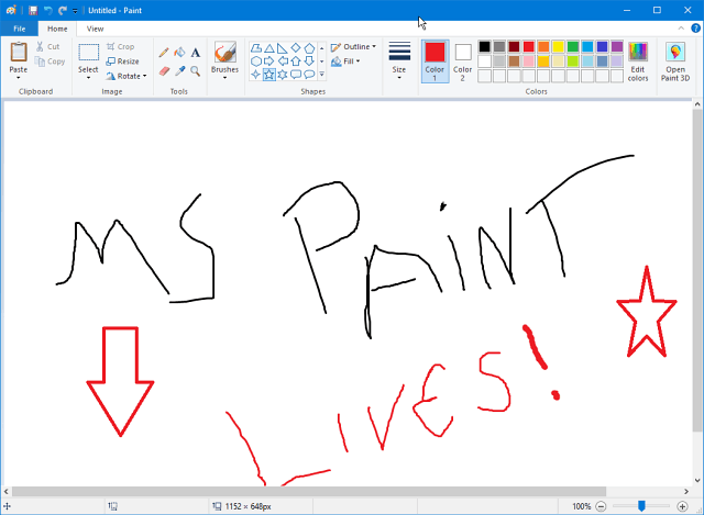 Microsoft Paint fortsetter å leve i Windows Store