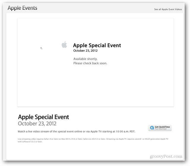 Apple Event 23. oktober 2012