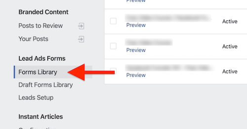 Forms Library-alternativ i Facebook Publishing Tools