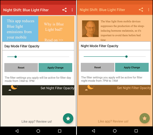 Få iOS 9.3 Night Shift Mode Evne på Android