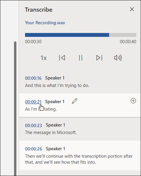 transkribere en lydfil til Microsoft til Word