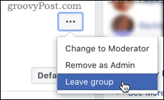 Facebook Leave Group-kobling