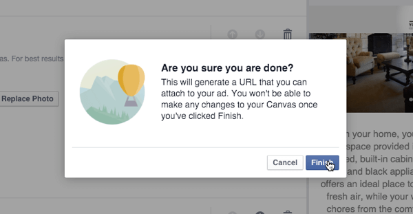 facebook canvas finish spørring