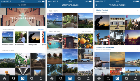 Instagram introduserer en ny søke- og utforskningsfunksjon