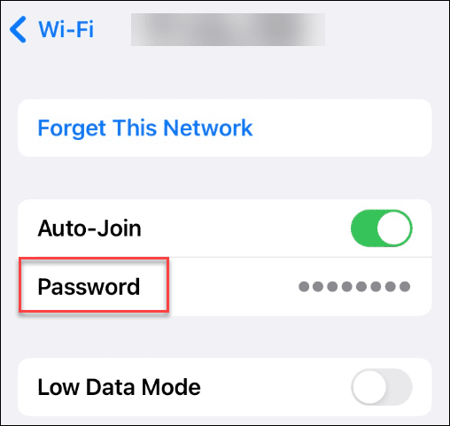 Se lagrede Wi-Fi-nettverkspassord på iPhone