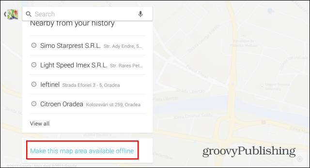 Lagre Google Maps for offline bruk og start navigering øyeblikkelig