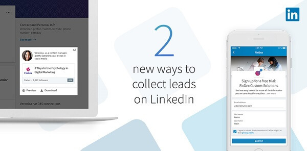 LinkedIn rullet ut to nye måter å samle potensielle kunder på med LinkedIn's nye Lead Gen Forms for sponset innhold.