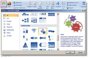 Microsoft Word 2007 Sett inn Smartart