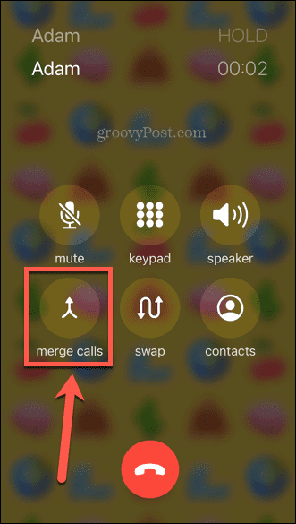 slå sammen samtaler iphone