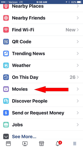 Facebook legger til dedikerte filmer i hovednavigasjonsmenyen i mobilappen.