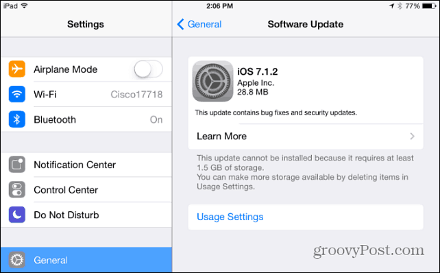 Apple gir ut iOS 7.1.2 programvareoppdatering