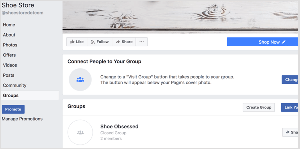 Facebook legg til Grupper-fanen