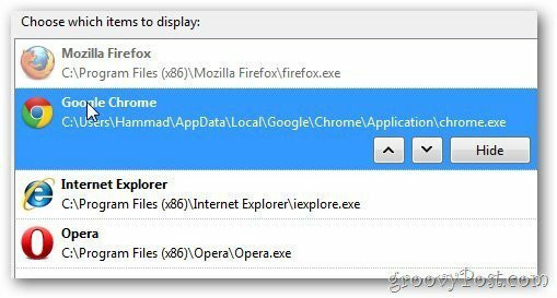 Google Chrome åpen med bestilling